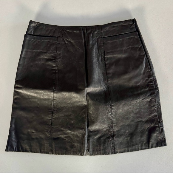 Esprit Genuine Black Leather Mini skirt - Picture 1 of 7